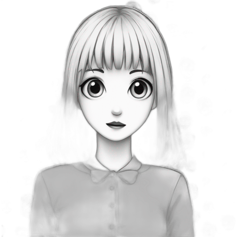 Junji Ito style anime girl emoji