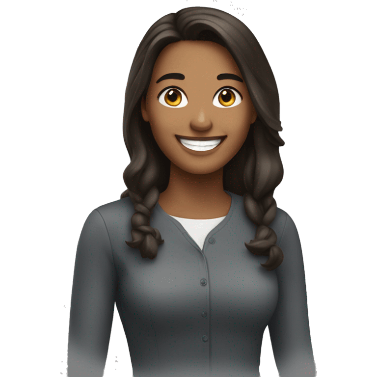 brunnete woman smiling emoji