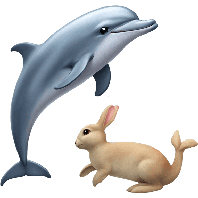 dolphin with a rabbit emoji