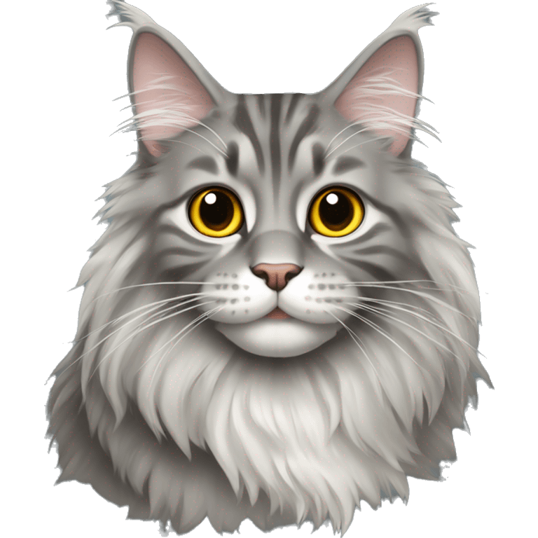 Grey Maine coon cat emoji