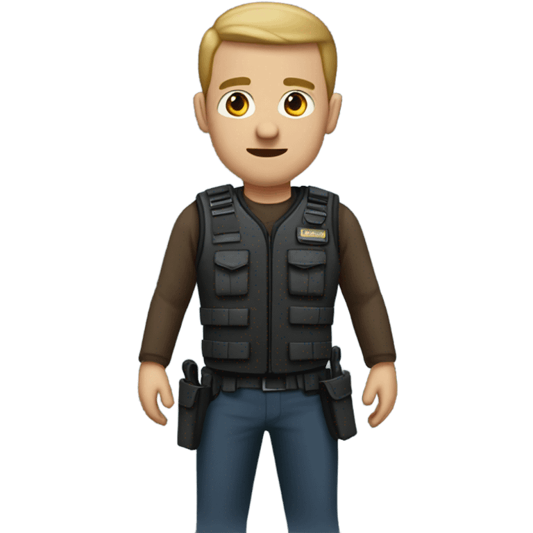 man standing full body with stab vest  emoji