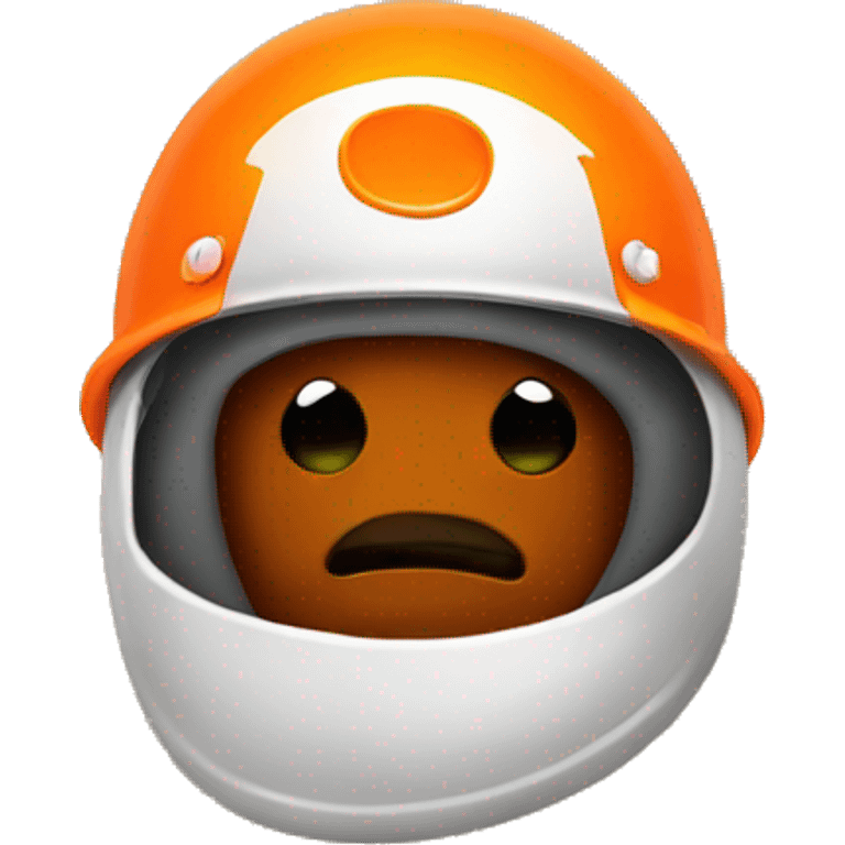 Poop with orange  helmet  emoji