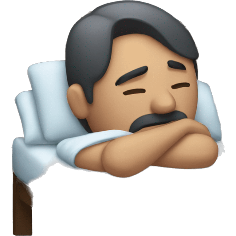 A sick man sleeping on bed emoji