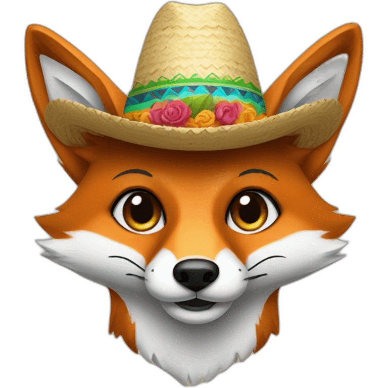 fox with a sombrero and mexican moustache emoji