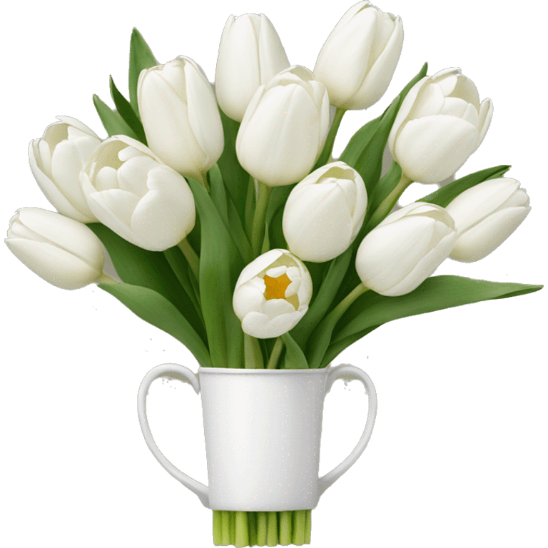 White tulips bouquet  emoji