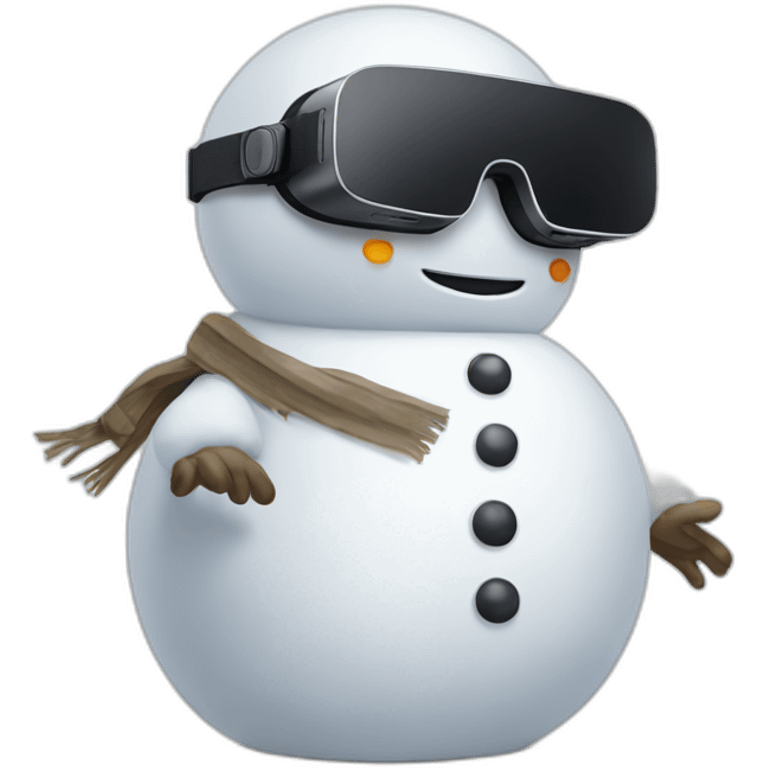 snowman wearing vr headset emoji