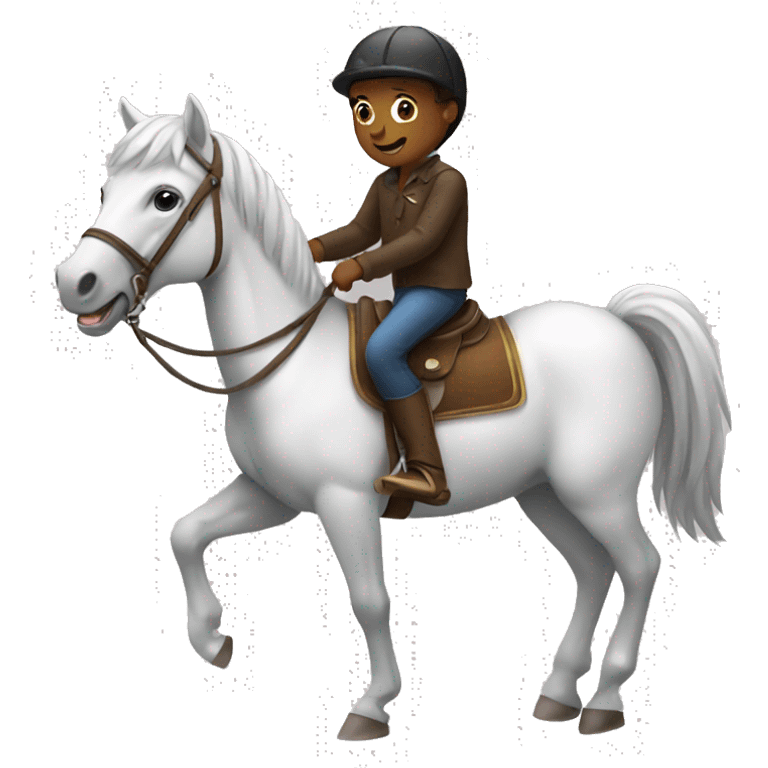 a boy riding a horse emoji