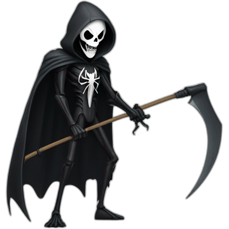 Grim reaper as Spider-Man with a scythe emoji