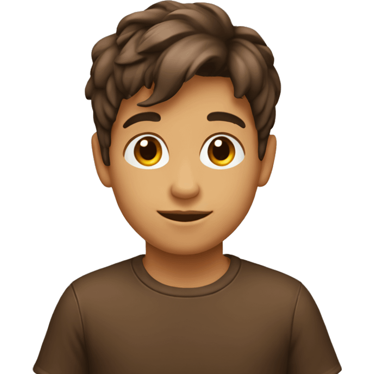 niño con pelo marron emoji