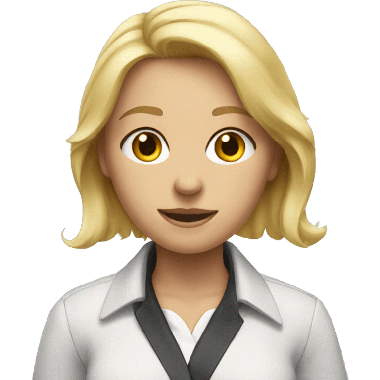 blonde girl in collared shirt emoji