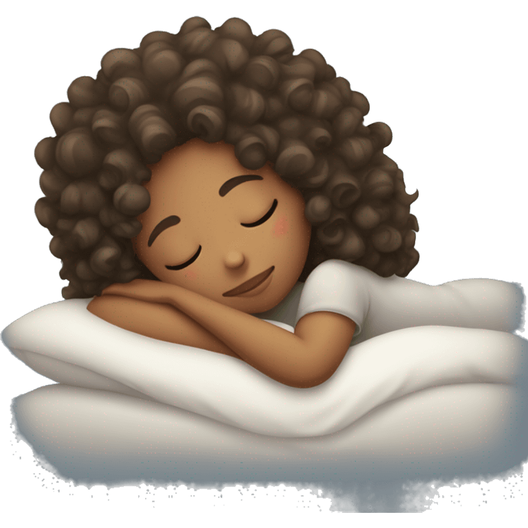 Curly hair girl sleeping  emoji