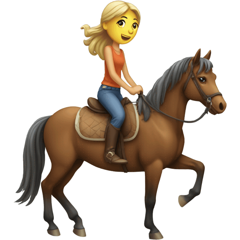 Horse and a girl riding it emoji