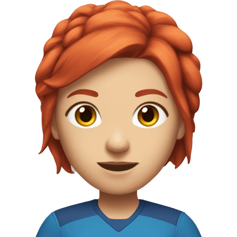 a female esports coach with red hair and blue shirt.  emoji