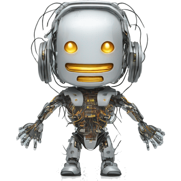 errored cyborg with wires and circuits  emoji