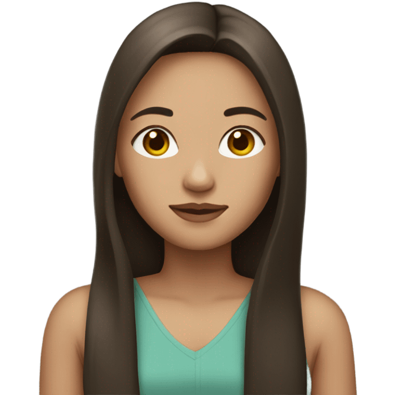 brunnete girl with straight hair  emoji