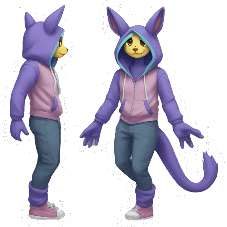 Anthro Sona Fakemon with a hoodie Full Body emoji