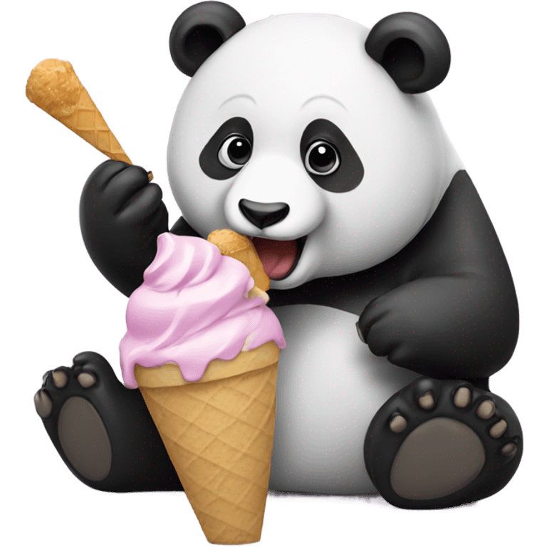 Panda eating ice cream emoji