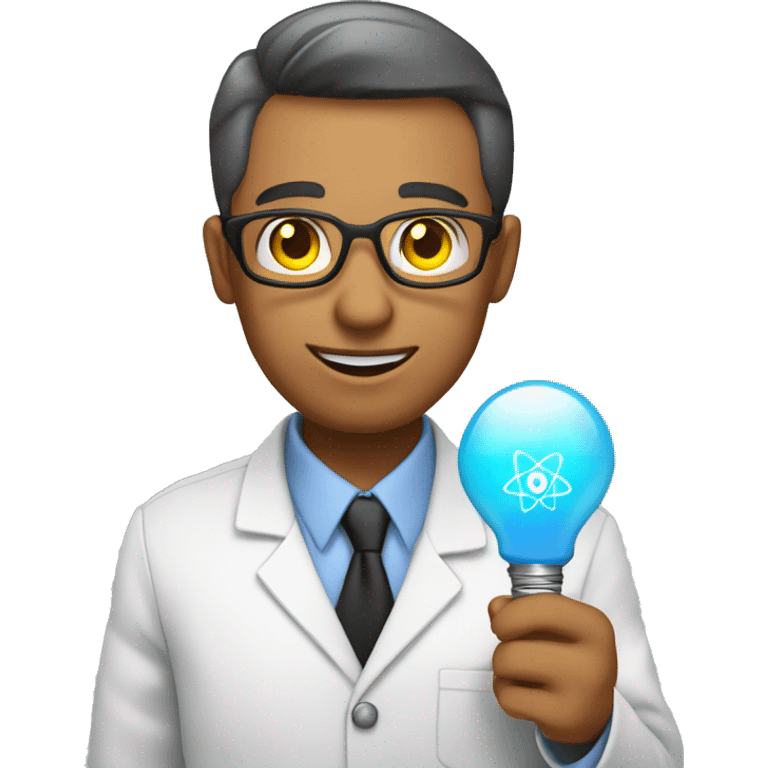 nuclear physicist holding lightbulb emoji