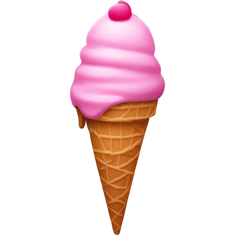 Ice cream cone with an pink ice cream scoop  emoji