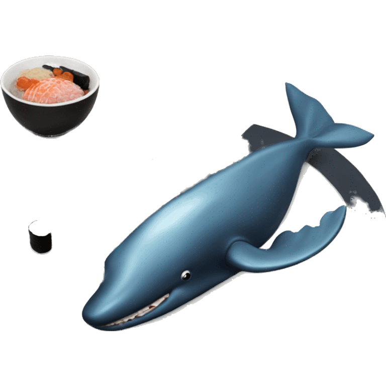 humpback whale at a sushi buffet emoji