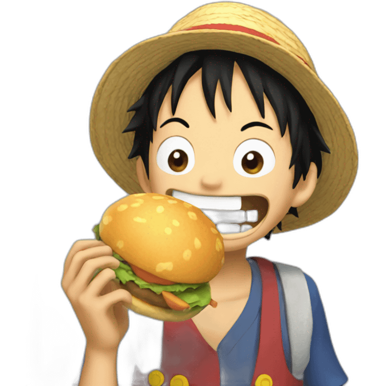 Luffy eating  emoji