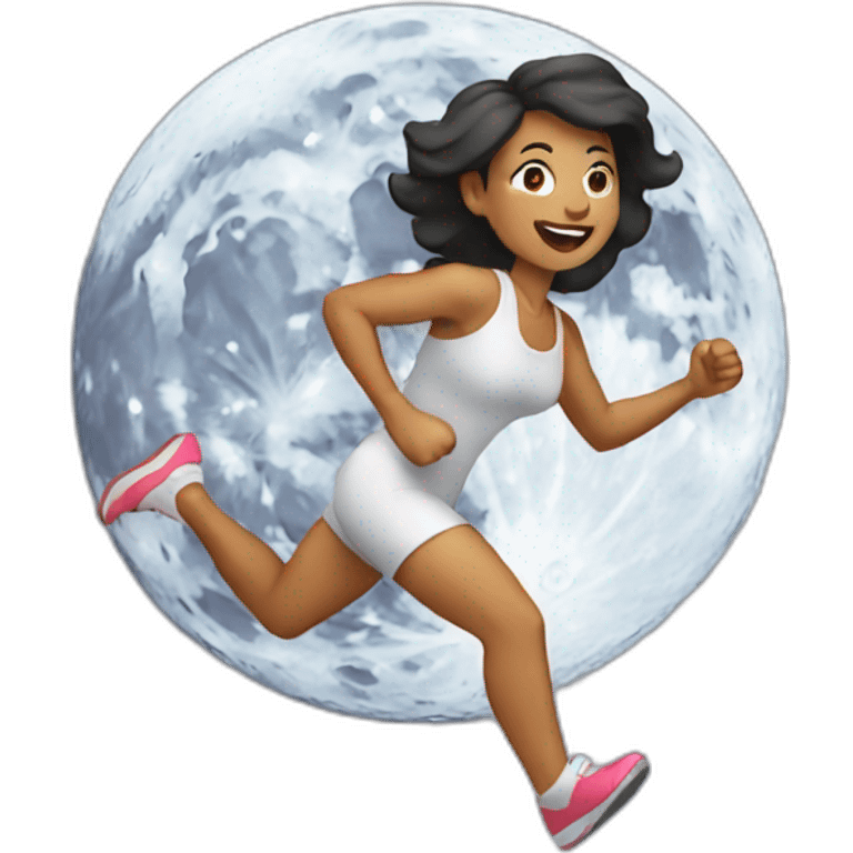 woman running on the moon emoji