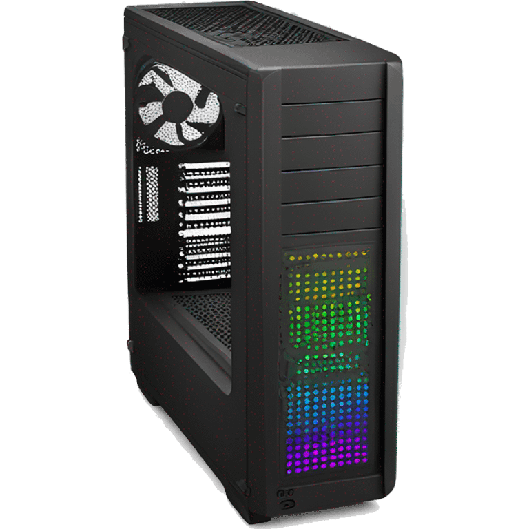 pc mid-tower case with RGB emoji