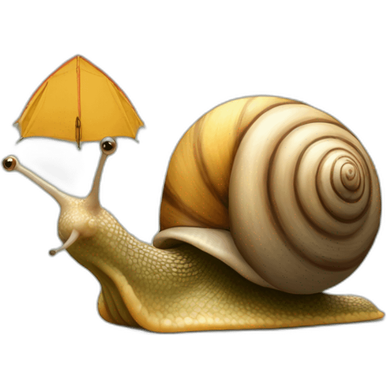 snail with tent emoji