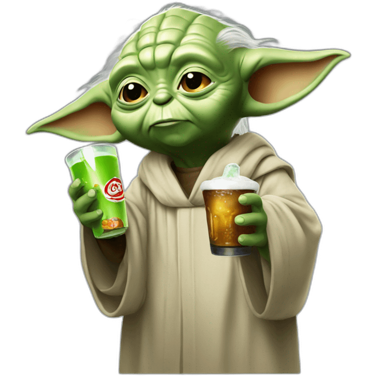 Yoda drinks coca emoji