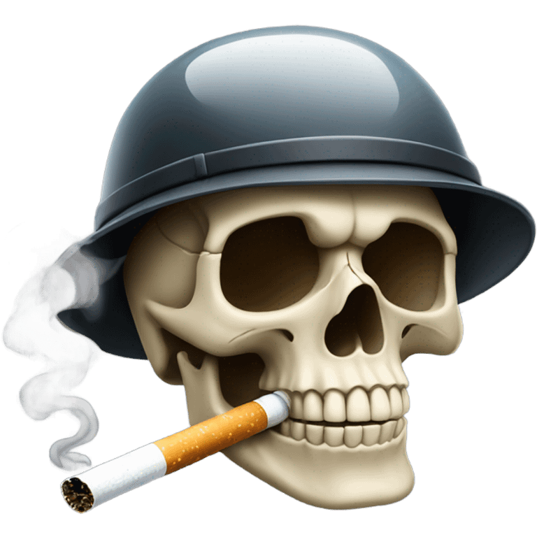 Skull smoking wearing a helmet emoji