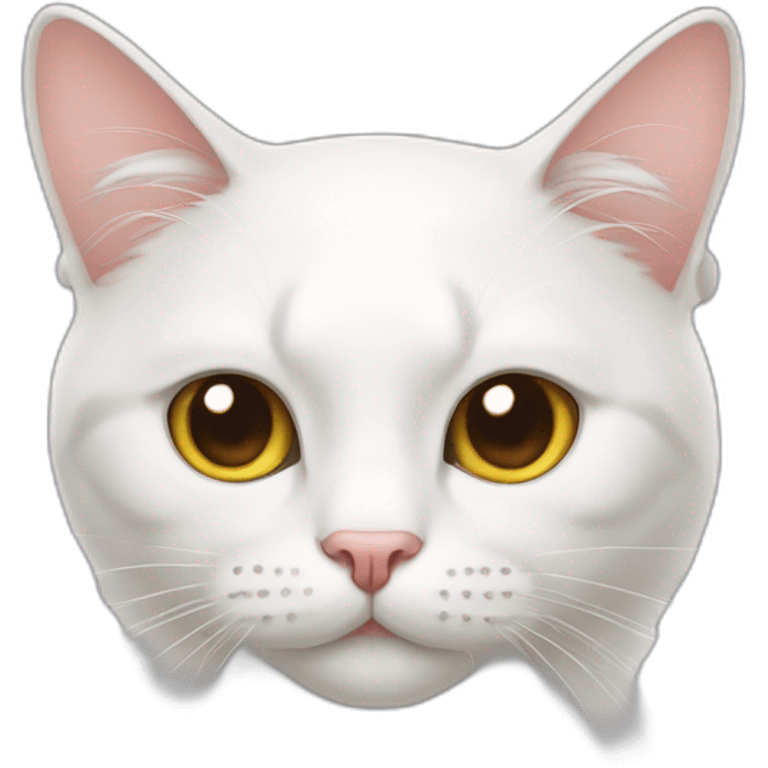 cat wihte hard emoji