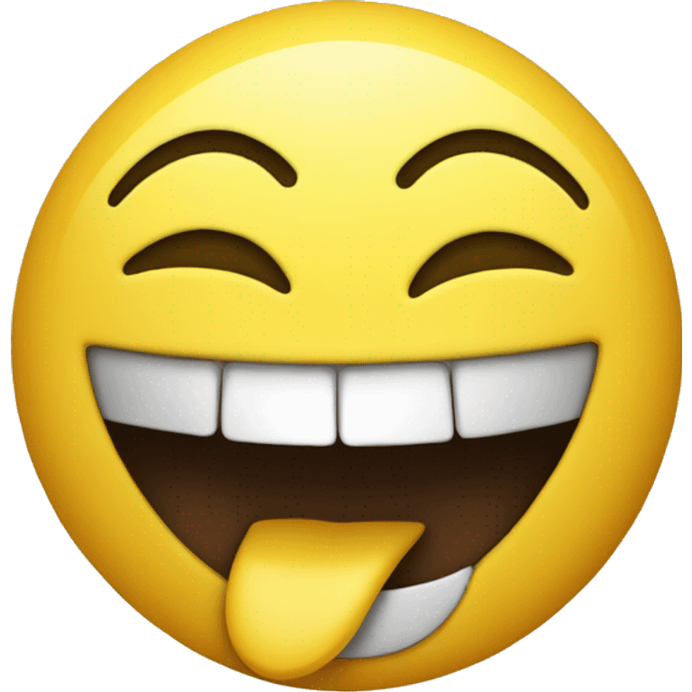 A Yellow emoji with Joyious laughter and drawling mouth emoji