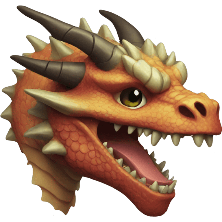 Dragon with a skullface emoji