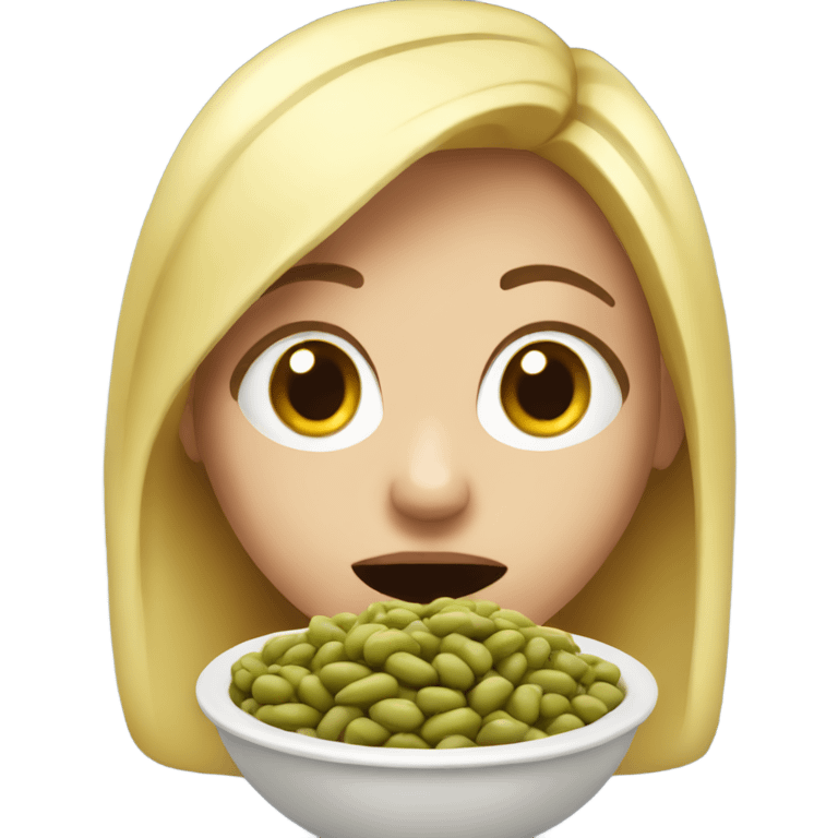 Emily eating beans emoji