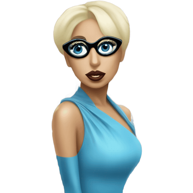 Lady gaga glasses updo blu eyes  emoji