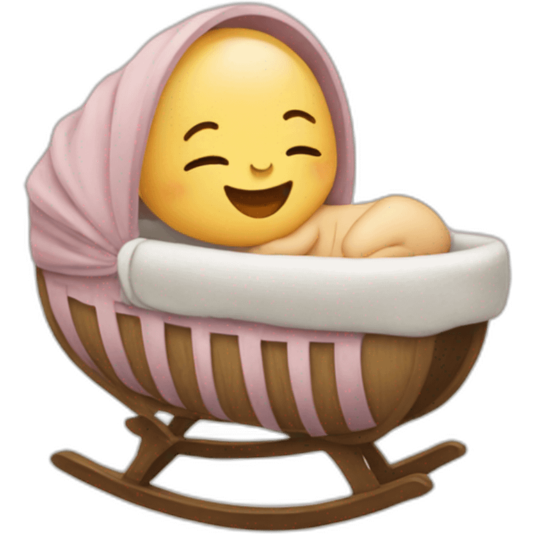 Newborn in a cradle emoji