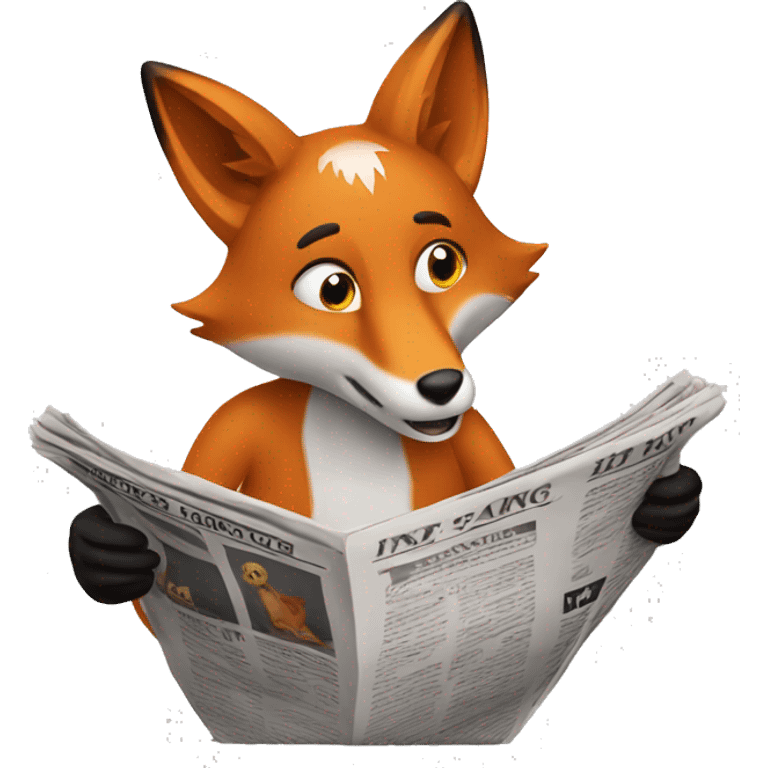 Fox reading newspaper emoji