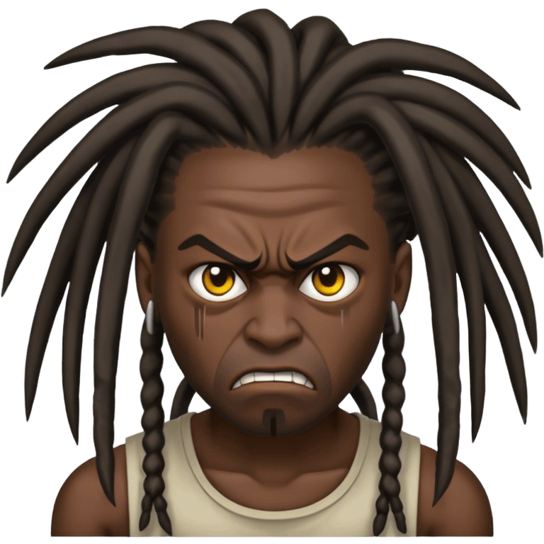 angry black man wit dreads emoji