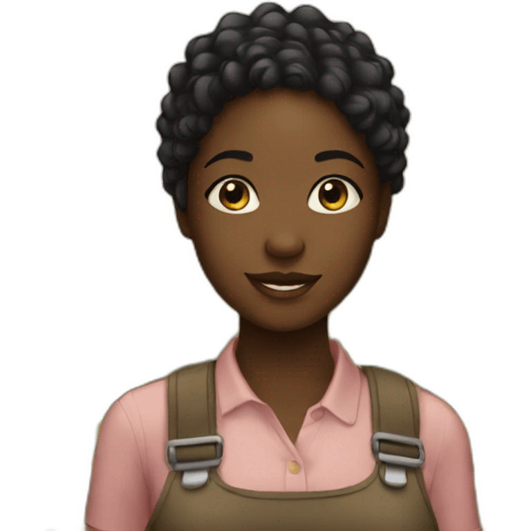 Black girl with an agri emoji