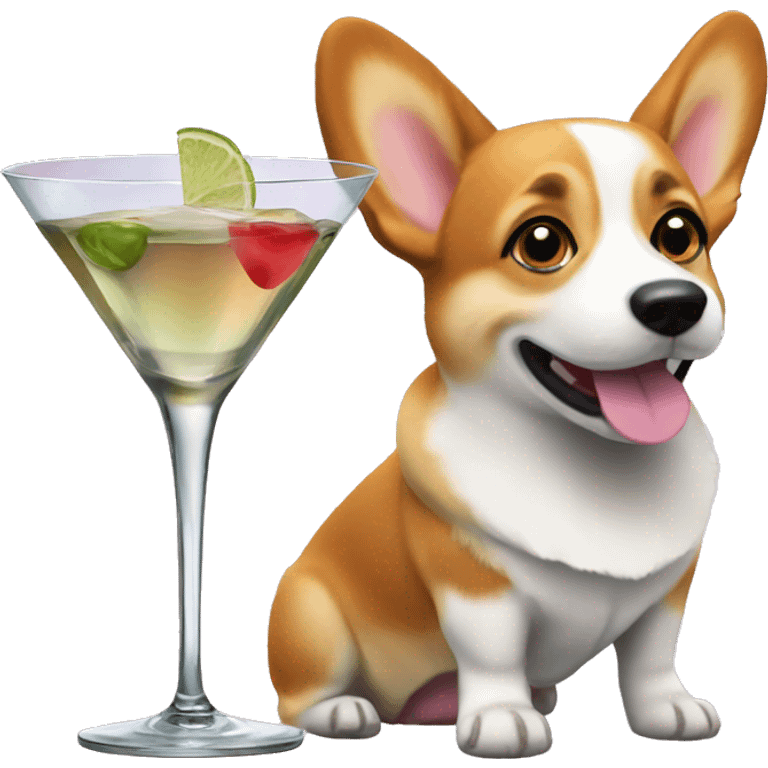 Corgi with martini emoji