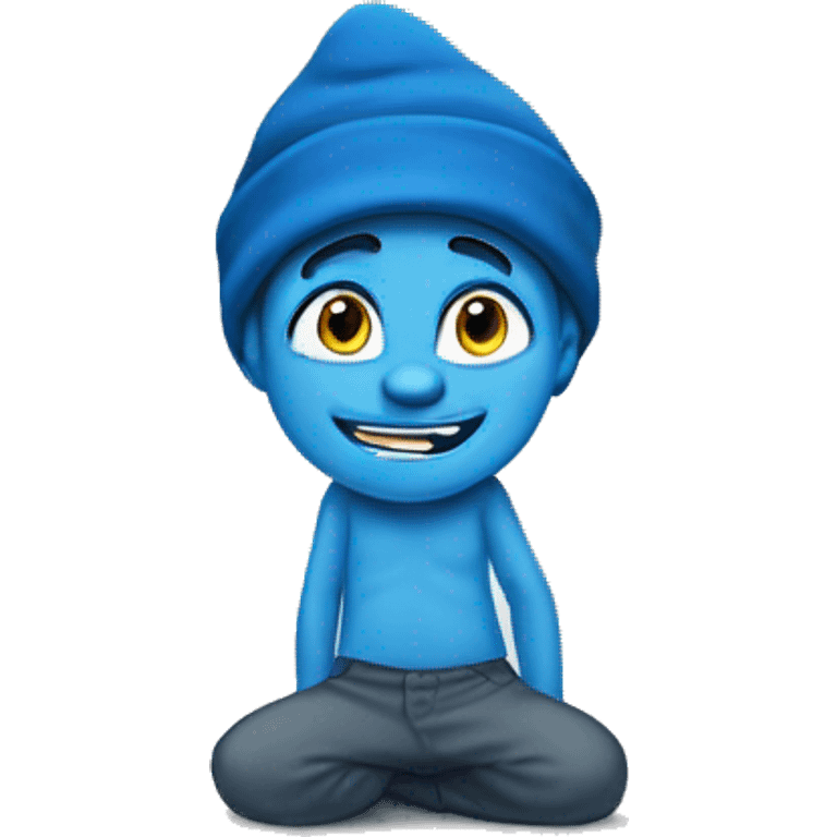 a Young Teenage Smurf  with blueskin emoji