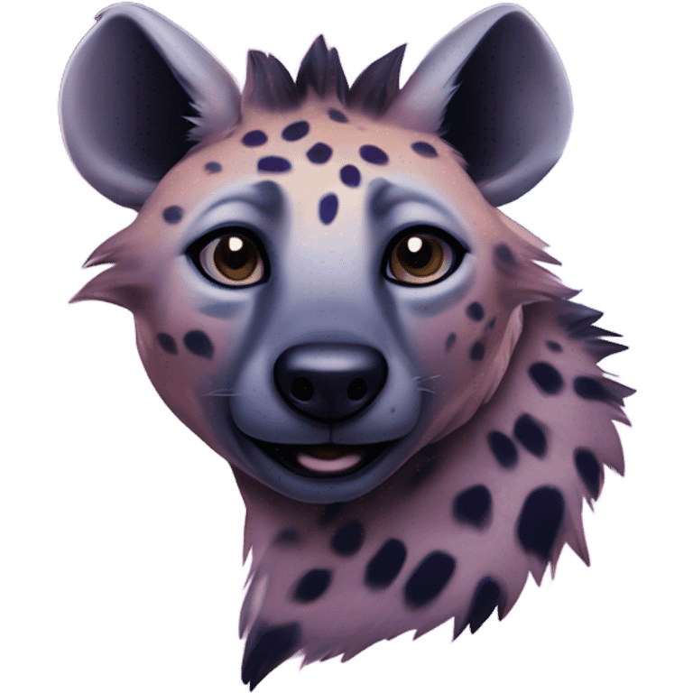 Cool powerful glowing galaxy colored hyena emoji