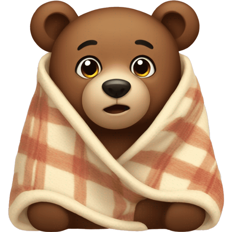 bear cozy in blanket emoji