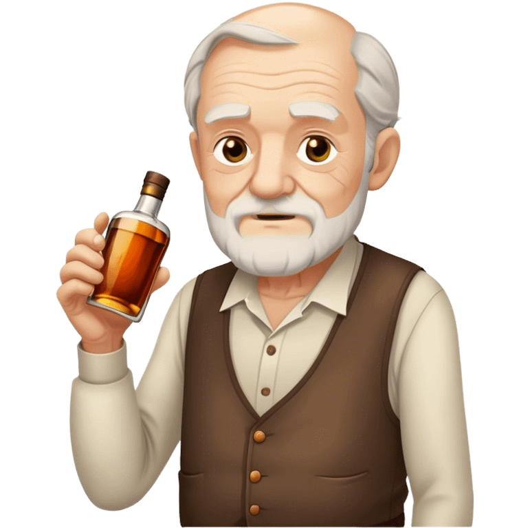 Anciano con botella de wiskey en la mano emoji