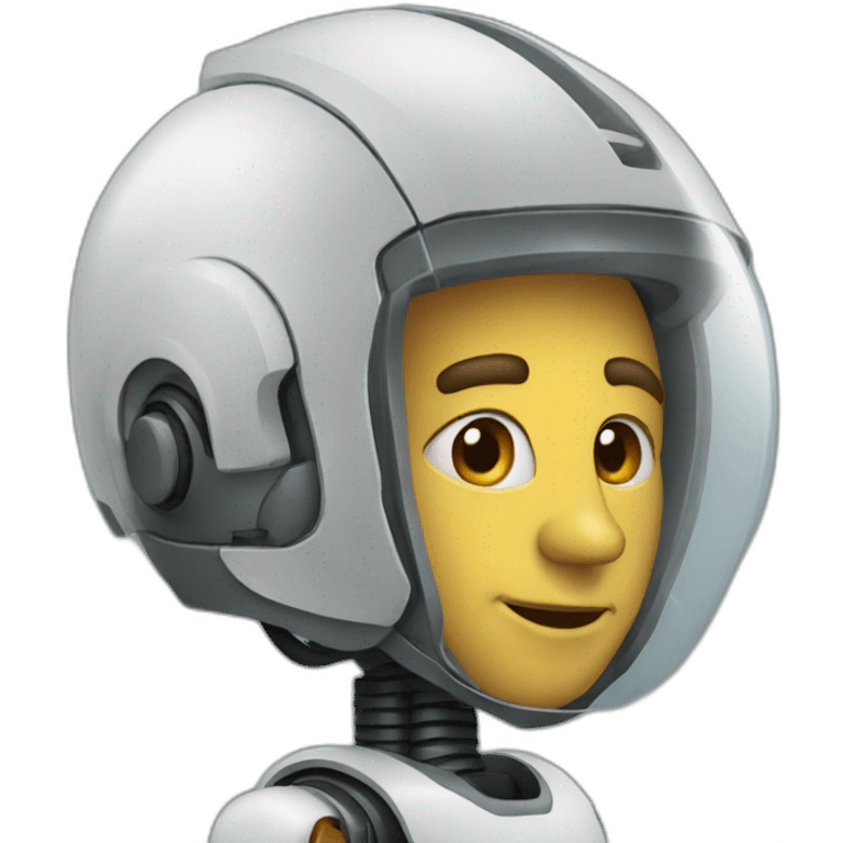 Man with a helmet robot emoji