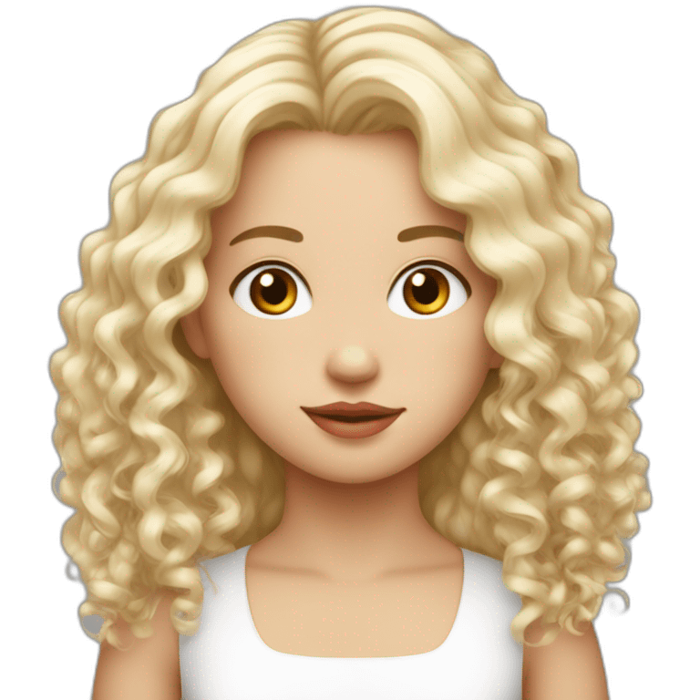 Une fille au cheveux rouge bouclés long blanche de peau  emoji