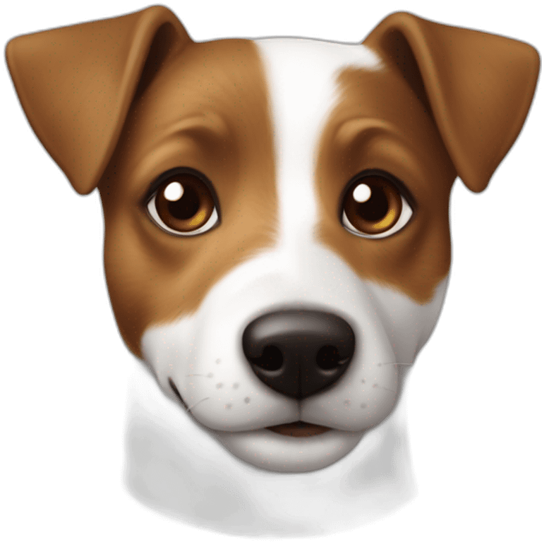 Jack Russell blanc et marron emoji