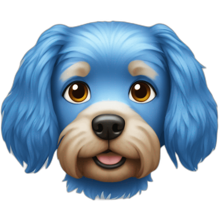 Dog with BLUE hair emoji