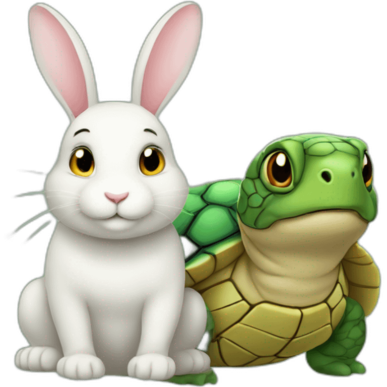 lapin et tortue emoji