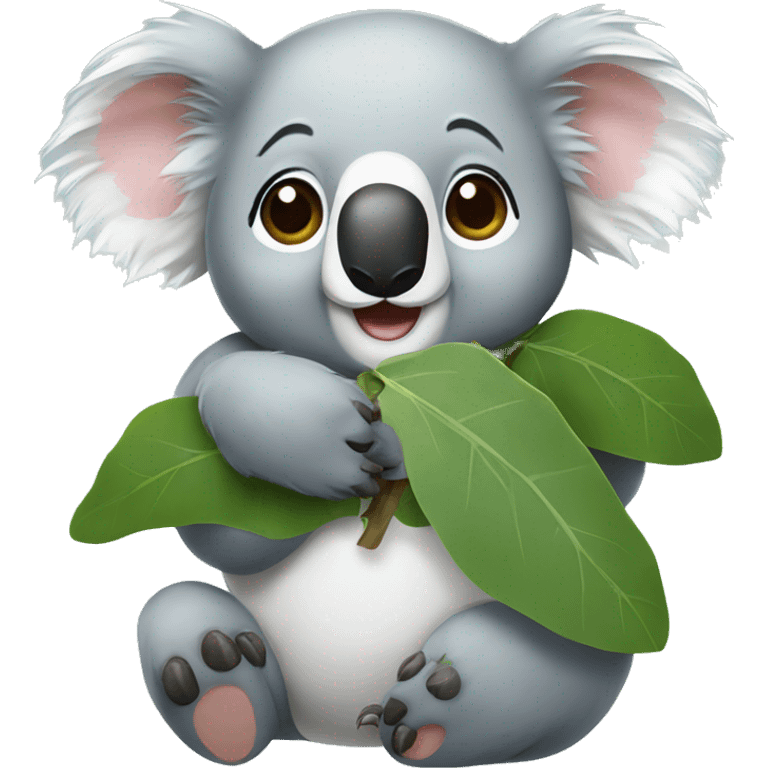 Koala eating an eucalyptus  emoji